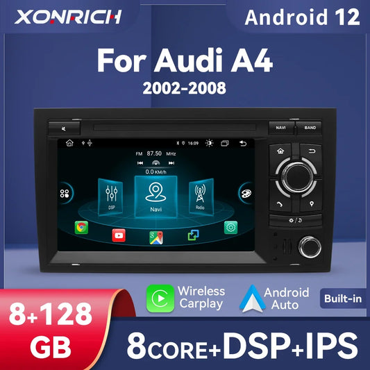 Android 12 Wireless Carplay 8G 128G Car Multimedia For Audi A4 B8 B6 B7 S4 B7 B6 RS4 B7 SEAT Exeo 7" Navigation AutoRadio