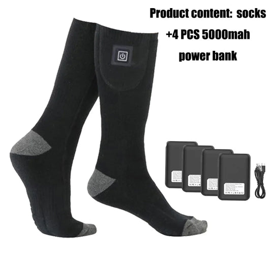 Electric Heating Socks Stretchable Three-speed Temperature Control Winter Warm Ski Socks Outdoor Sports Camping Bike Motorcycle
