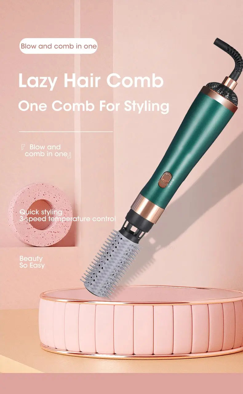 220V 3 in 1 Hair Styling Tools Curler Hairdryer Rotational Hair Curling Comb Professinal Hair Dryer Brush Salon Blow Dryer