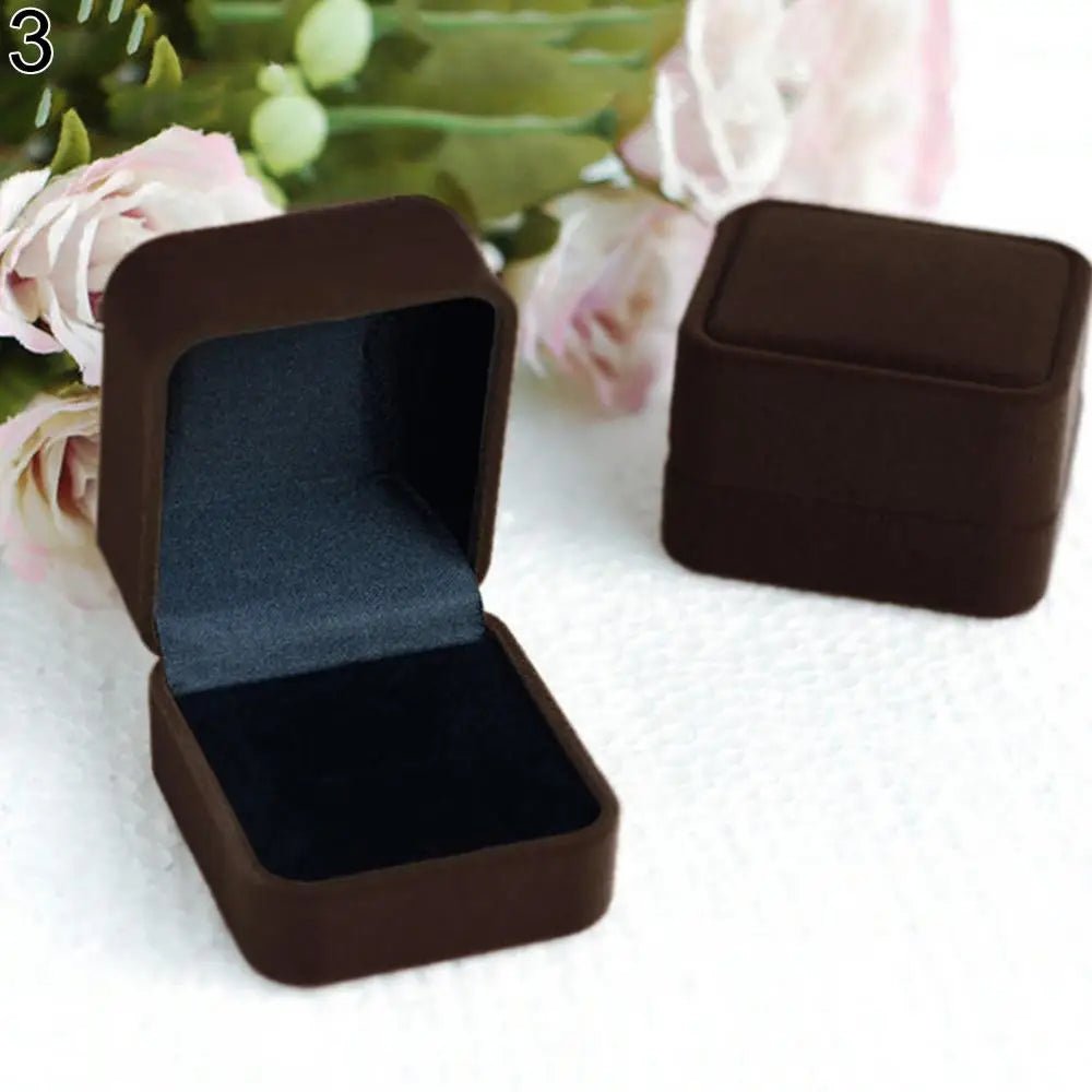Rings Box Velvet Jewelry Box Display Holder Ring Earrings Necklace Bracelet Soft Organizer Case Wedding Jewelry Packaging Box
