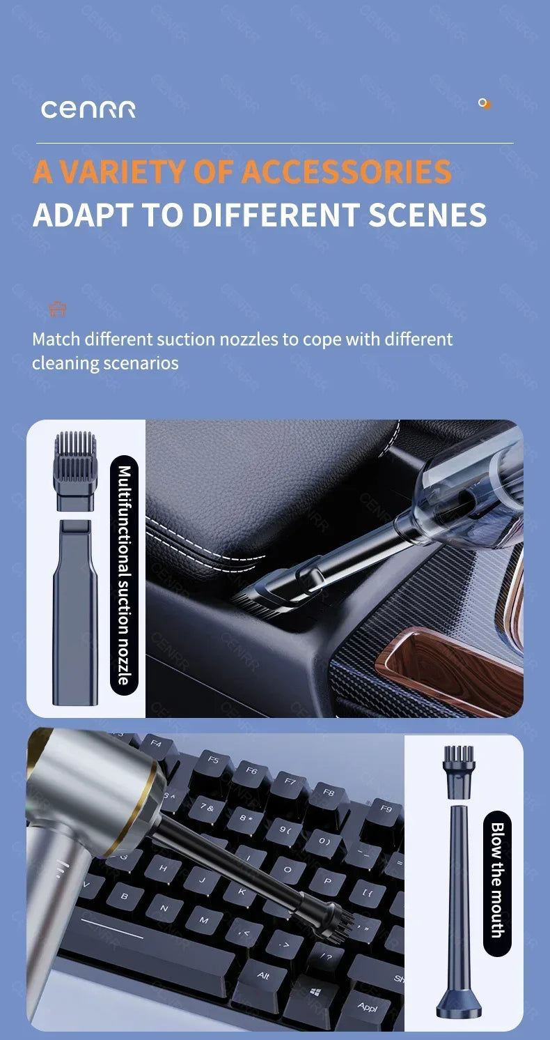 CENRR 360000PA Car Vacuum Cleaner Home Appliance Wireless Cleaner Portable HandHeld Powerful Vacuum Cleaner Cleaning Machine