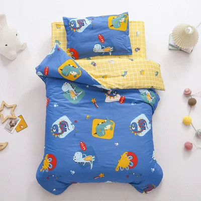 3 pcs set cotton baby Bedding set bed sheet duvet cover pillowcase Words bear pink white eyes boy and girl cute beding