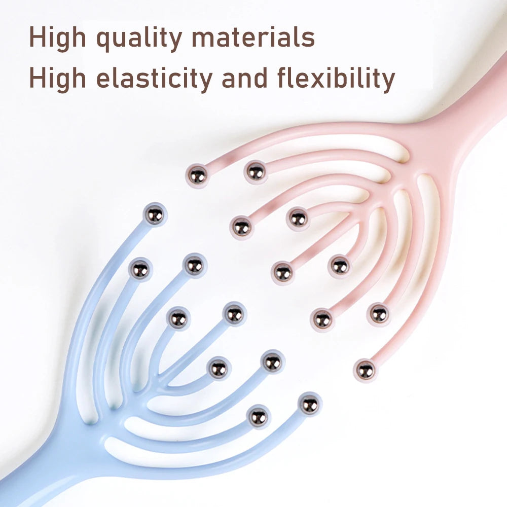 9 Claws Head Massager Scalp Massager Manual Steel Ball Massage Relaxation for Waist Back and Leg Stress Relief Aid Roller