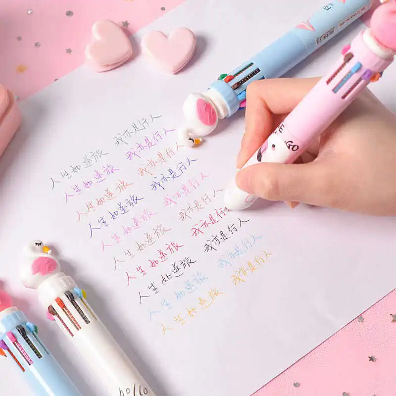 10 Colors Cute Cartoon Ballpoint Pen Dinosaur Kawaii Multicolor Gel Pen For Writing School Supplies Stationery Office Accessoris