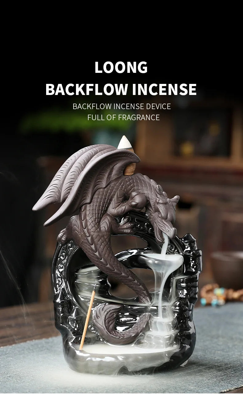 1pc, Creative Incense Burner Holder, Dragon Waterfall Backflow Incense Burner Home Decor Incense Stick Holder -Without Incense