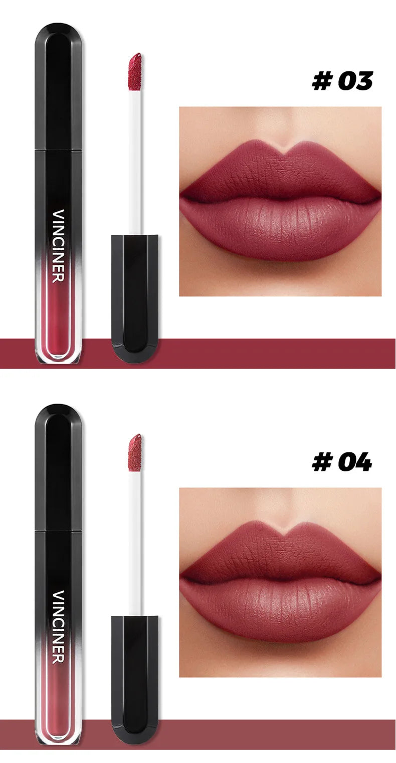 VINCINER 12 Color Matte Lip Gloss Velvet Texture Waterproof Lasting No Fading Fashion Liquid Lipstick Easy To Apply Cosmetics 2g