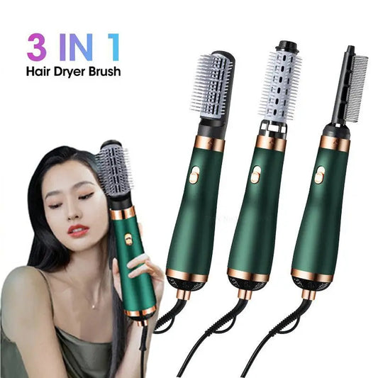 220V 3 in 1 Hair Styling Tools Curler Hairdryer Rotational Hair Curling Comb Professinal Hair Dryer Brush Salon Blow Dryer