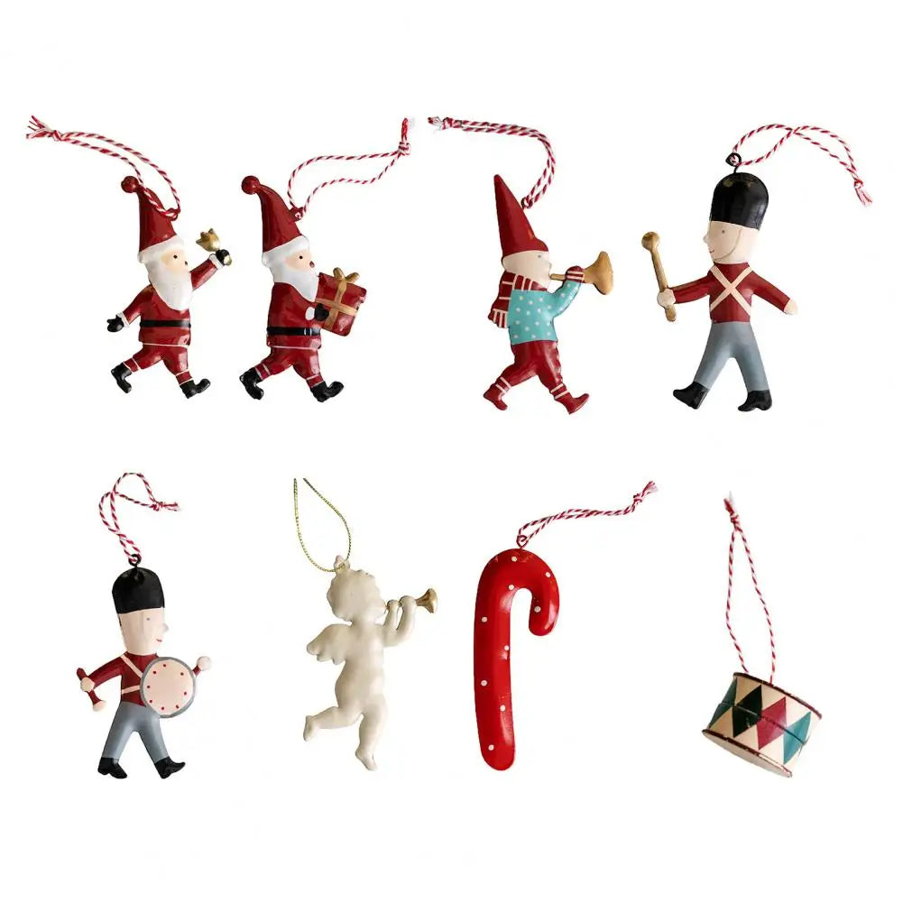 Christmas Pendant Exquisite Santa Claus Soldier Angel Shape Xmas Tree Hanging Ornaments for Festive Decoration