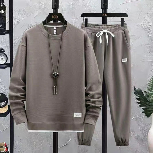 2024 Autumn Sports Suit Men's High-quality Round Neck Long Sleeve+trousers Set Fashion Tracksuit Men