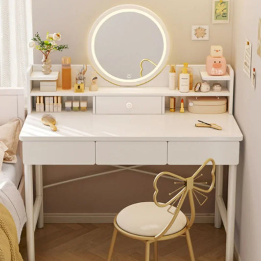 Storage Lacquer Dressing Table Container Items Cabinet Classic Dressing Table Girl Organizers Mdf Penteadeira Dressers Bedroom