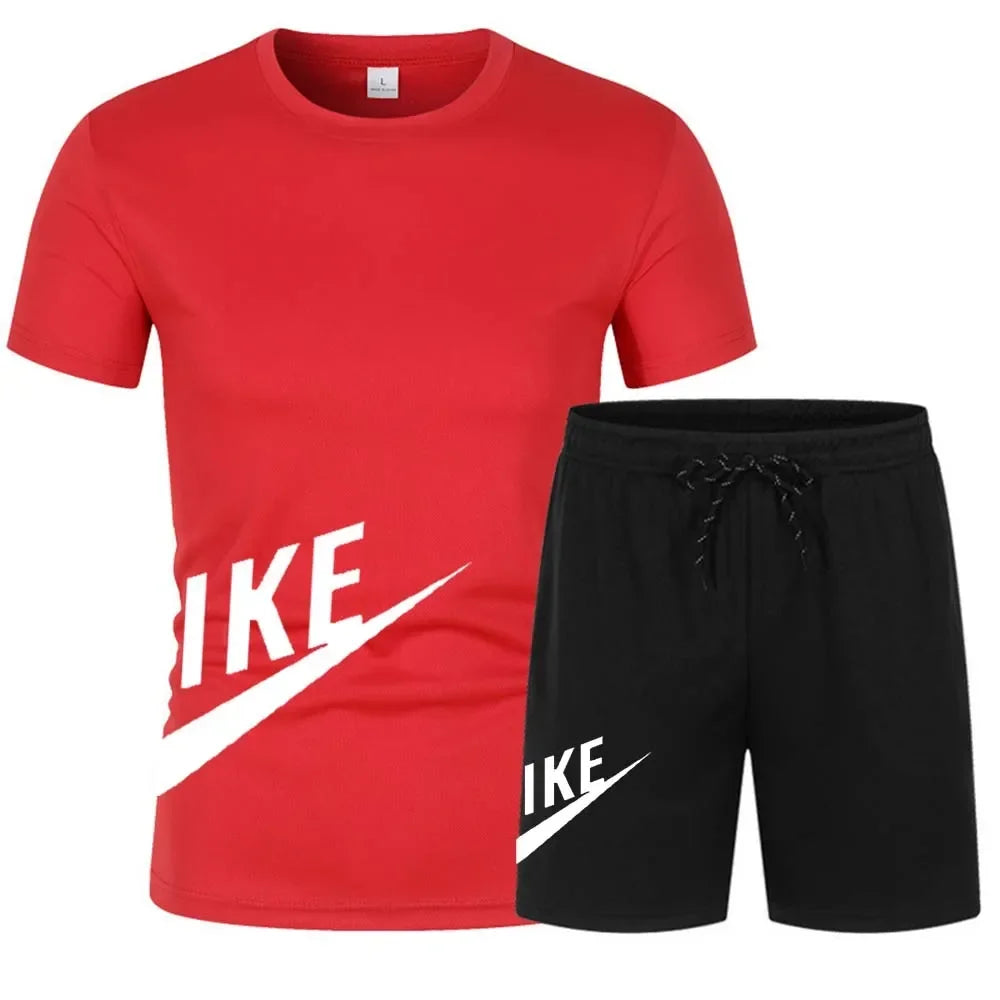 Summer men's suit fashion Korean sportswear men's short sleeve T-shirt + sports shorts suit men's casual men's wear