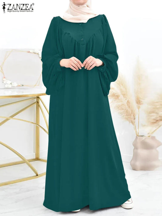 Turkey Abaya Oversize Robe Muslim Hijab Long Dress Eid Mubarek Abayas For Women Isamic Clothing Puff Sleeve Maxi Vestidos Kaftan