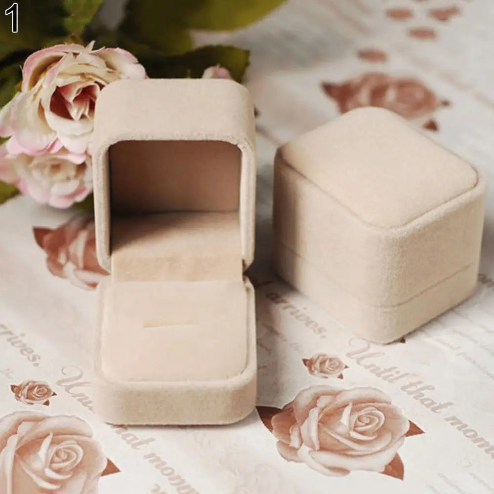 Rings Box Velvet Jewelry Box Display Holder Ring Earrings Necklace Bracelet Soft Organizer Case Wedding Jewelry Packaging Box