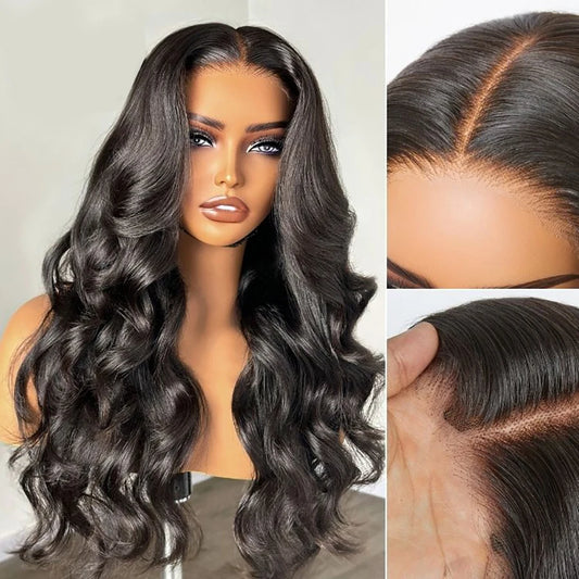 Body Wave 13x5 HD Transparent Lace Front 100% Human Hair Wig black 13x6 Lace Frontal Wigs 30 32 34 Inch Pre Plucked For Women