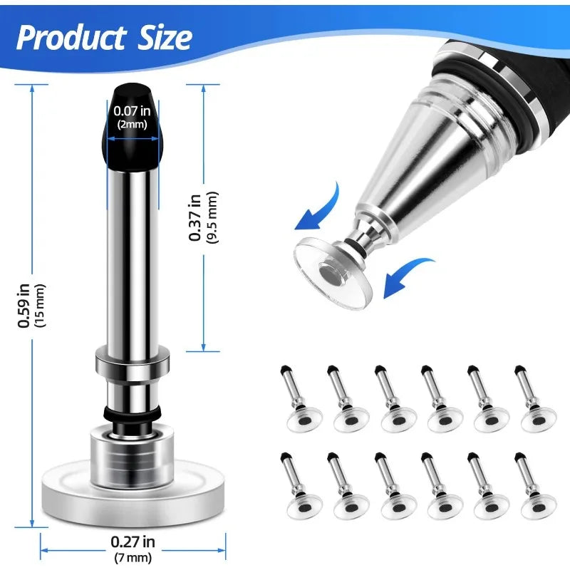 DHFW [12 Pack] Stylus Tips Replacement Tips only Passive Stylus Pen disc Universal nibs Compatible with Capacitive Touch Screen
