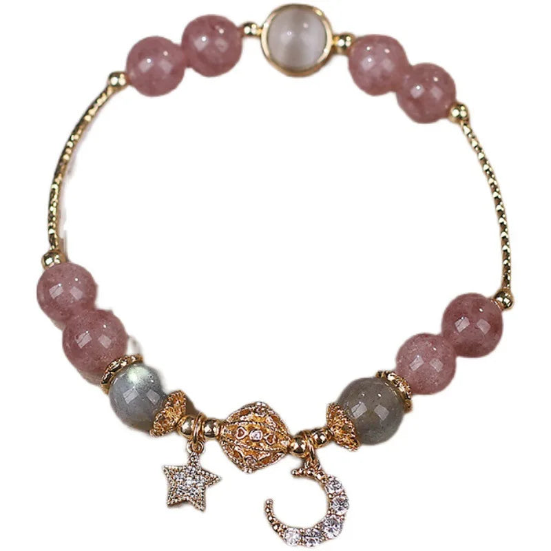 Gold Color Bracelet Set of Four Stainless Steel Sequins Rhinestone Bracelet Combination for Women Chain Bracelet Jewelry Gifts