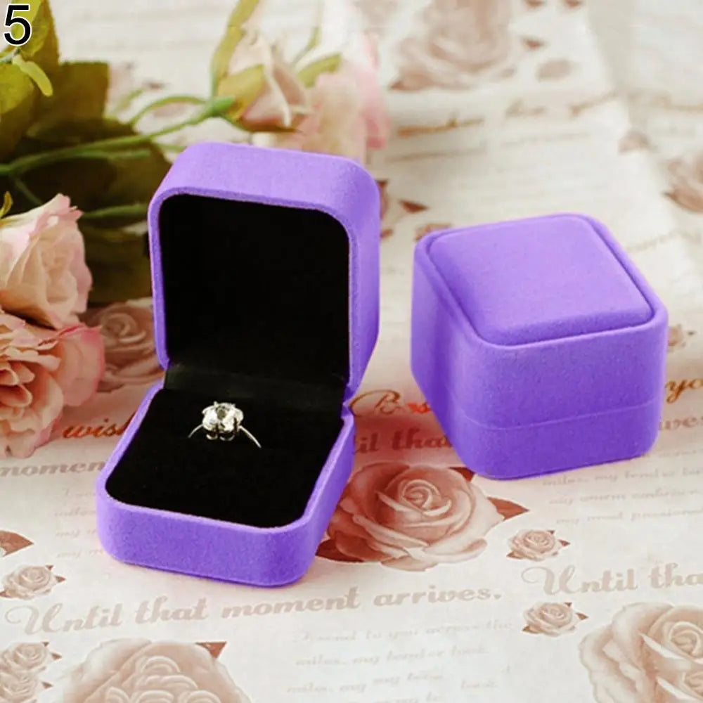 Rings Box Velvet Jewelry Box Display Holder Ring Earrings Necklace Bracelet Soft Organizer Case Wedding Jewelry Packaging Box