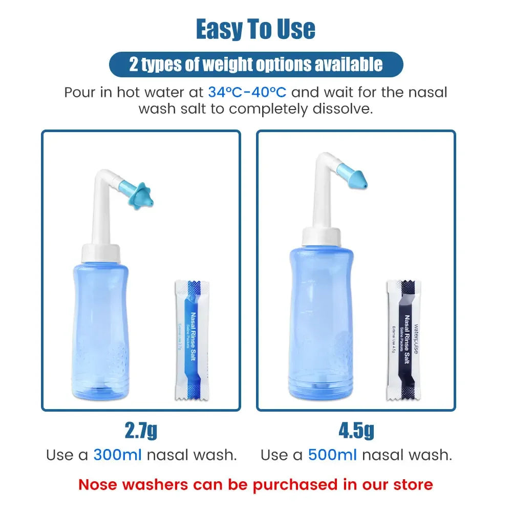 30PCS Waterpulse 2.7g 4.5g Nasal Wash Salt Rinse Mix Allergic Rhinitis Nose Cavity Protector Irrigation Adult Kid Nose Cleaner