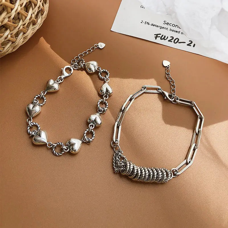 Gold Color Bracelet Set of Four Stainless Steel Sequins Rhinestone Bracelet Combination for Women Chain Bracelet Jewelry Gifts
