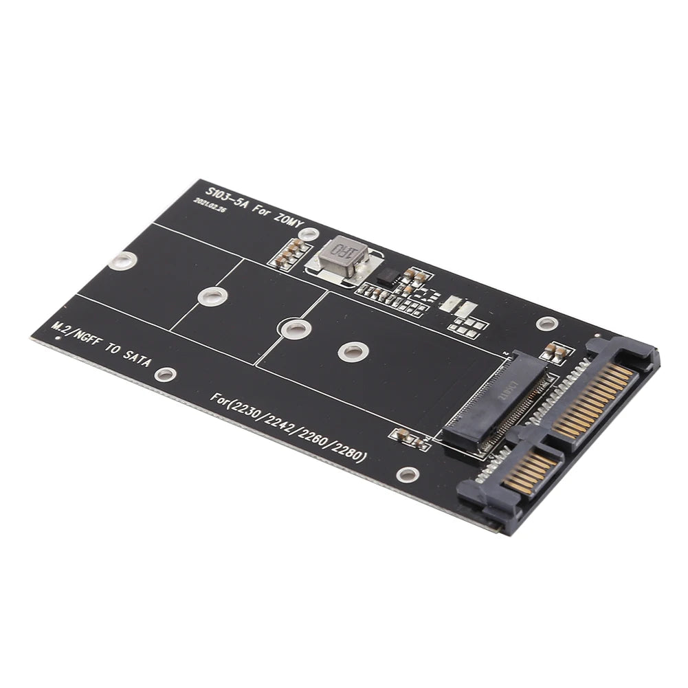 B Key M.2 NGFF SSD to 2.5" SATA 3.0 Converter Adapter Card 2230 2242 2260 2280 for Windows2000/XP/7/8/10 Vista Linux MAC