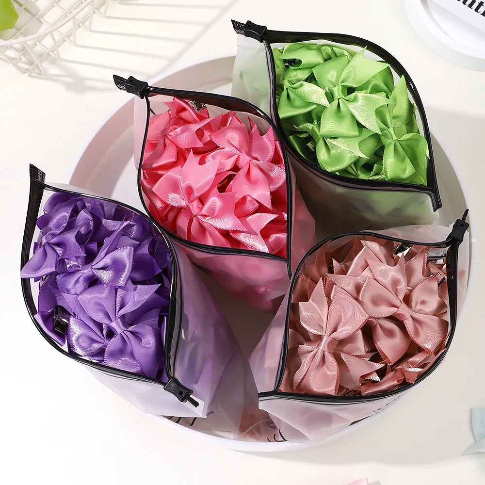 10Pcs/lot Solid Color Ribbon Baby Bows Hair Clips for Baby Girls Handmade Bowknot Hairpin MiNi Barrettes Kids Hair Accessories