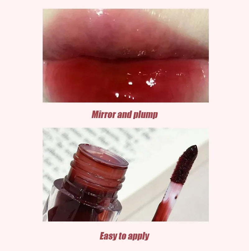 Heallor HERORANGE Nude Mirror Lip Gloss Clear Moisturizing Hydrating Water Light Glass Jelly Plump Lip Glaze Oil Lipstick Tint C