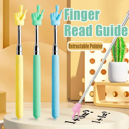 Retractable Teacher Pointer Finger Design Reading Guide Preschool Teaching Stick Tools For School Whiteboard Pointer