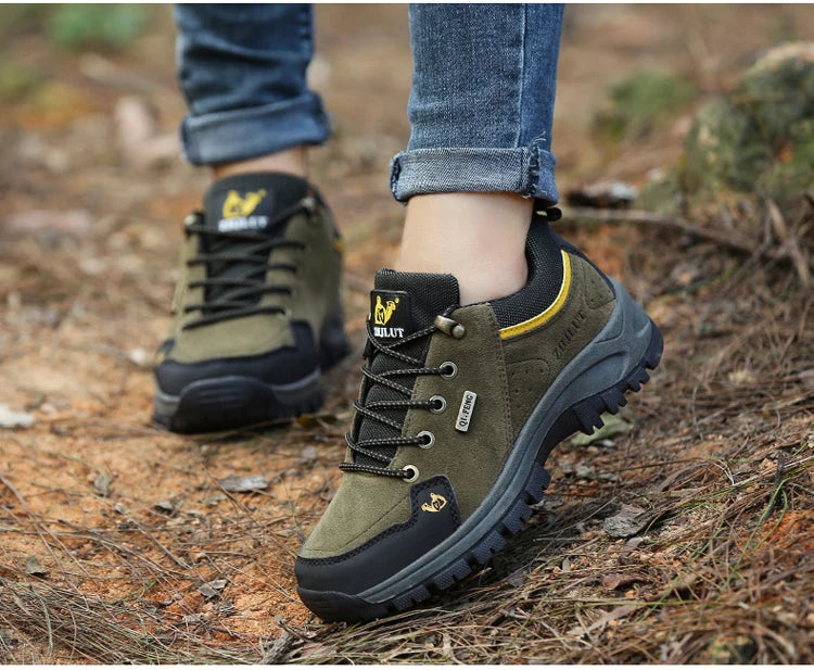 High Quality Outdoor Walking Sneakers Rubber Sole Suede Leather Men Hiking Shoes Durable Leather Climbing Shoes Zapatillas 36-47
