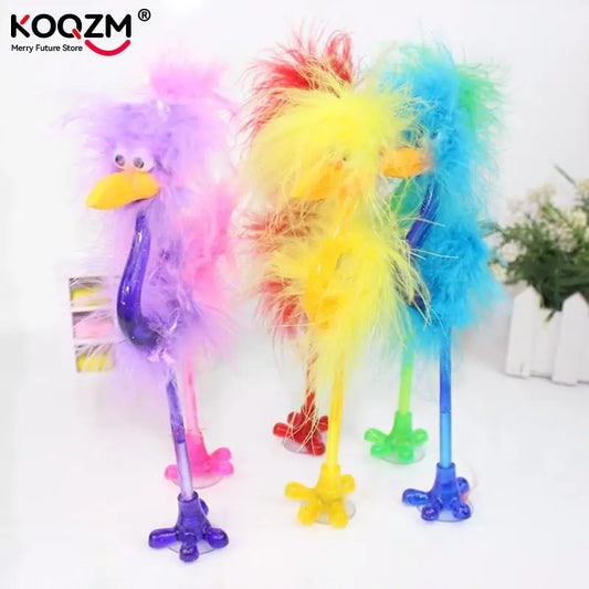 1PC 21cm Creative Pen Cartoon Plush Ostrich Ballpoint Pen Signature Pens Writing Tools Student Stationery School Supplies