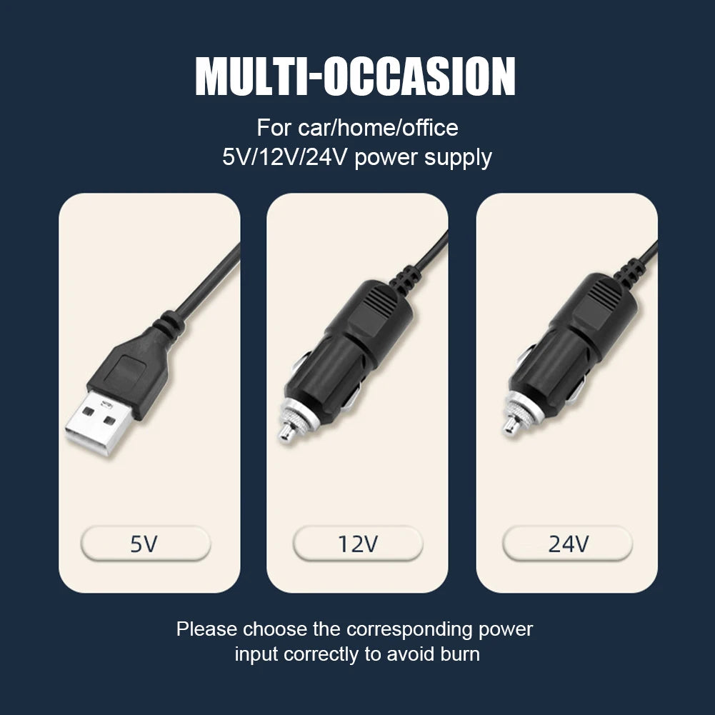 5/12/24V Car Fan Cooling Car Fan Dual Head Usb Car Fan 2 Speeds Adjustable for Auto Cooler Air Fan Car Accessories Fan