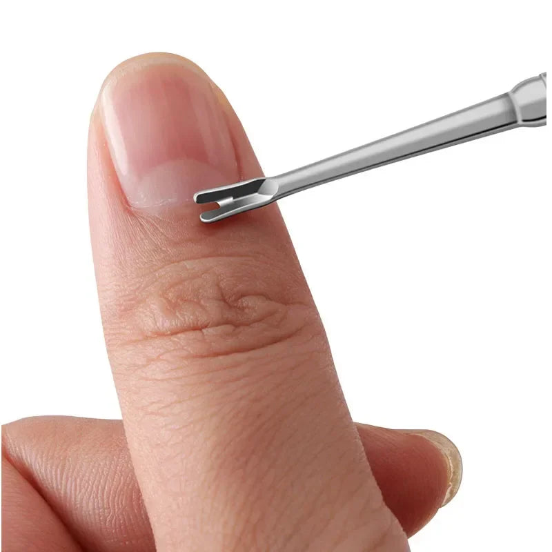 High Quality Cuticle Remover Dead Skin Pusher Surgical Grade Stainless Steel Nail Art Manicure Tool Scraper Nail Cleaner Trimmer