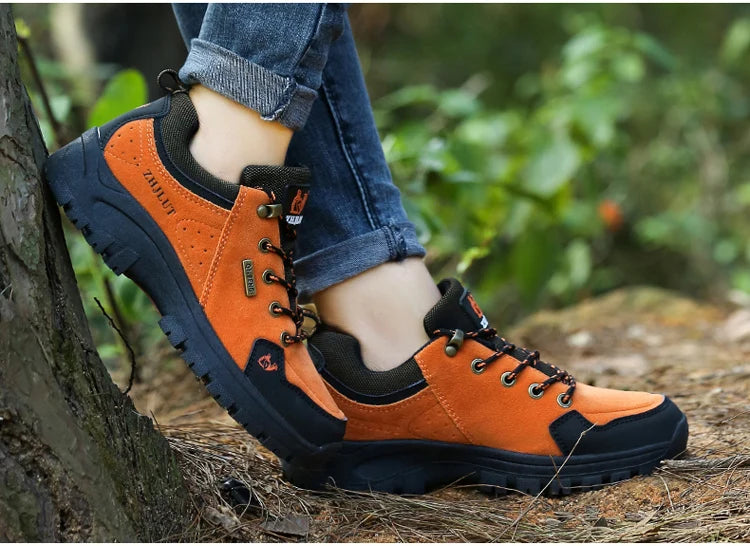 High Quality Outdoor Walking Sneakers Rubber Sole Suede Leather Men Hiking Shoes Durable Leather Climbing Shoes Zapatillas 36-47