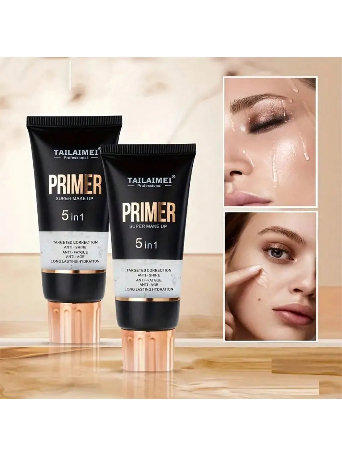 Waterproof Base Transparent Gel Makeup Primer - Full Coverage Matte Foundation With Color Retention, Natural Avocado And Rose Ex