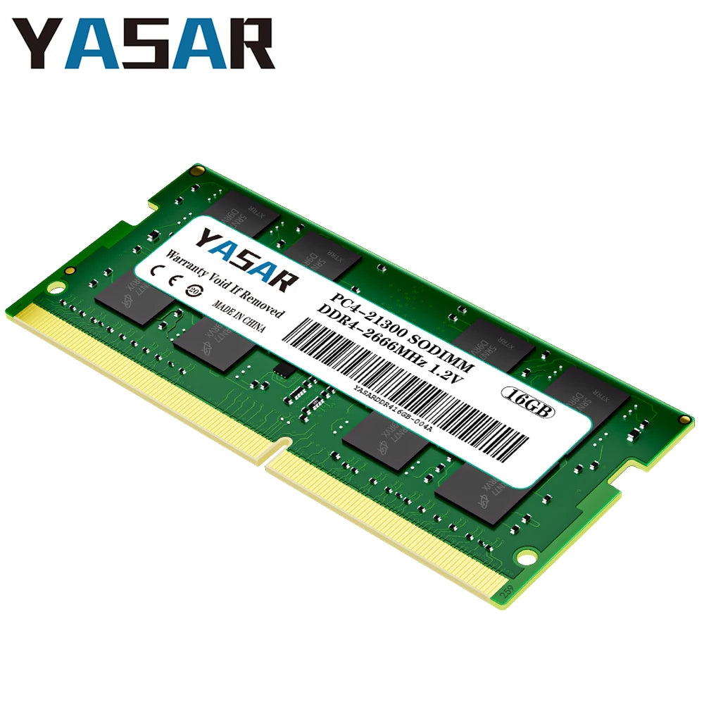 YASAR 50PCS DDR4 8GB 16GB 2133MHZ 2400MHZ 2666Mhz 3200MHZ Sodimm Memoria Ram PC4 19200 21300 25600 1.2V Notebook Laptop Memory