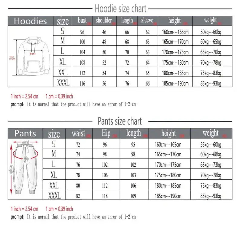 2024 New Men's Fashion Casual Zipper Tracksuits Outdoor Fitness Jogging Hooded Sets Sports Luxury Hoodie + Pants Suit Clothing