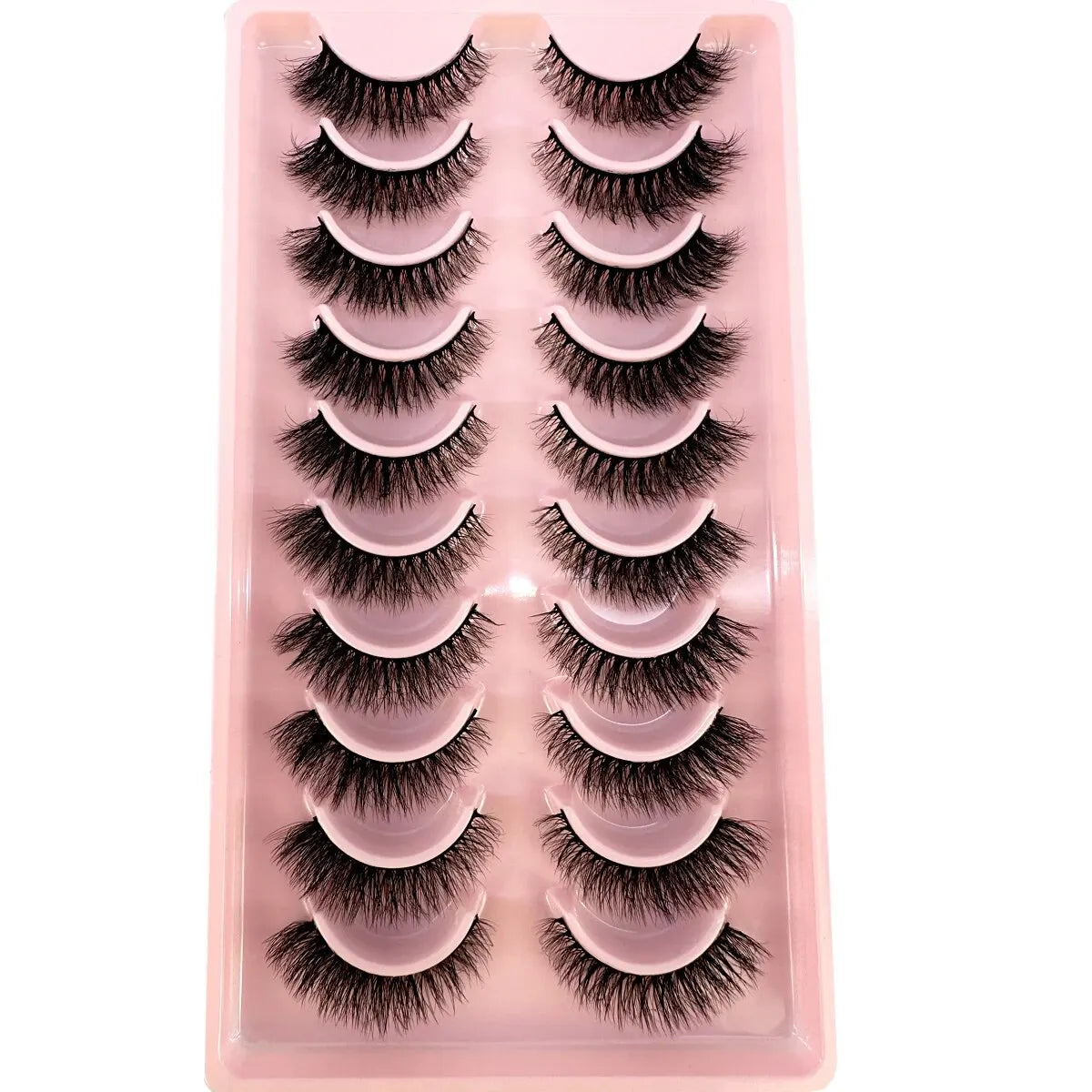 10Pairs 3D Mink Lashes Natural Wispy Mink Eyelashes 5DFluffy Cat Eye False Eyelashes Extension Makeup Eyelashes Beauty Fake Lash