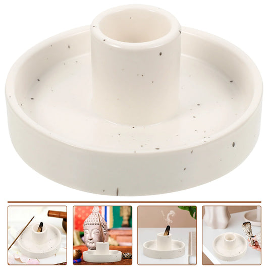 Cone Holder Stand Holy Wood Bracket Table Ceramic Decorate White Natural Wooden Sticks Burner Palo santo