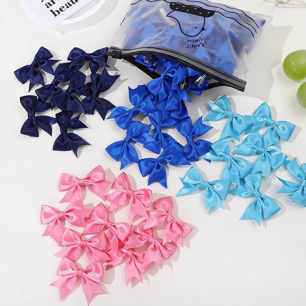 10Pcs/lot Solid Color Ribbon Baby Bows Hair Clips for Baby Girls Handmade Bowknot Hairpin MiNi Barrettes Kids Hair Accessories