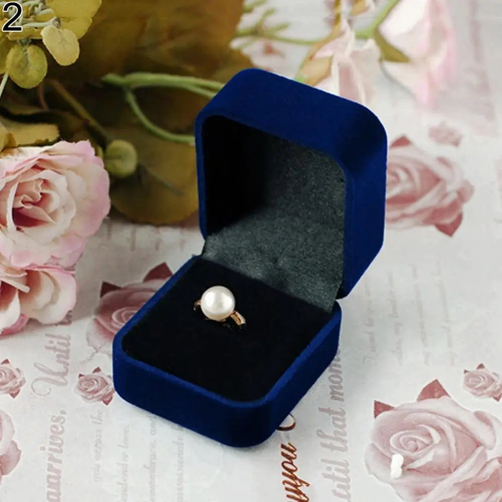 Rings Box Velvet Jewelry Box Display Holder Ring Earrings Necklace Bracelet Soft Organizer Case Wedding Jewelry Packaging Box