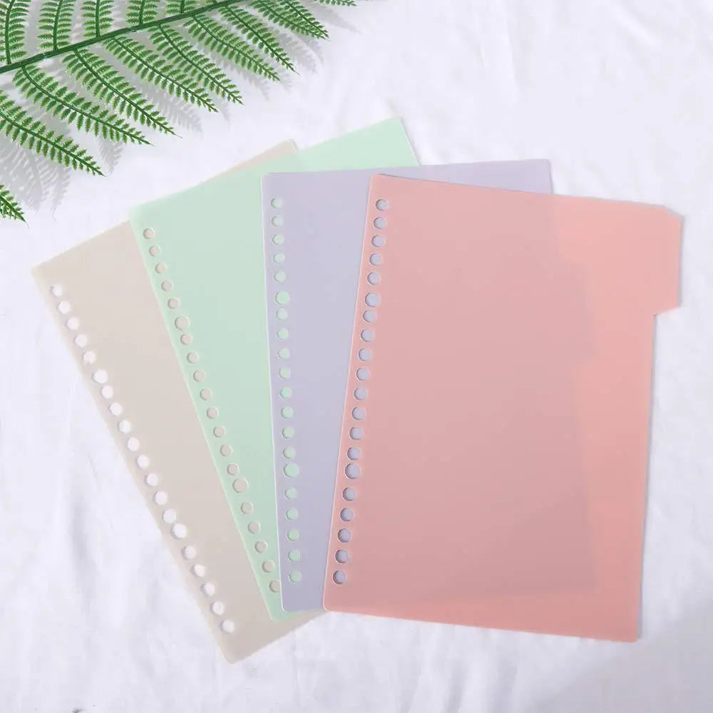 4Pcs/Set B5 A5 A4 Binder Index Dividers Index Page for Loose-leaf Scrapbook Coil Book Notebook Separator Page Office Supplies