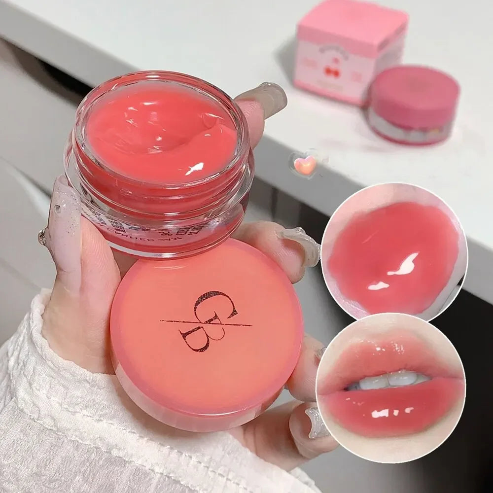 Heallor Canned Jam Lip Gloss Gege Bear Jam Lip Honey Moisturizing and Shiny Mirror Non Sticky Makeup Lip Glaze