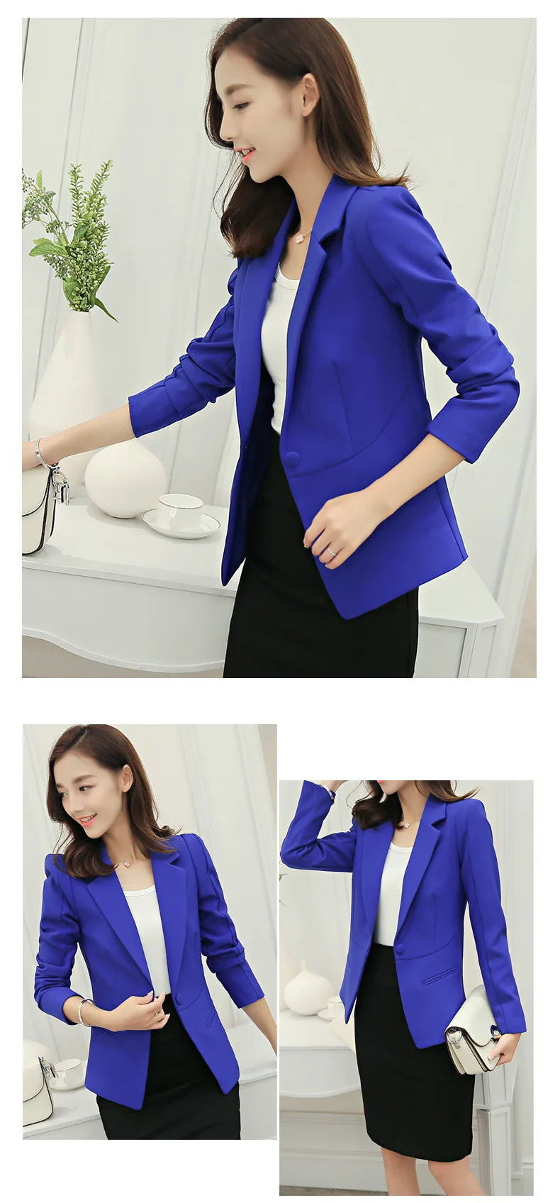 Women Blazer Korea Casual Slim Blazers Jackets Work Coat Outerwear Fashion Spring Career Female Jacket Office Lady NS5262