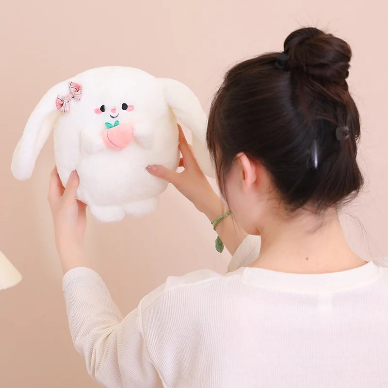 White Peach Rabbit Plush Toys Soft Stuffed Dolls For Baby Kids