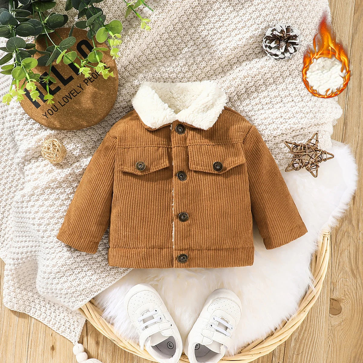 Warm Jacket Outwear For Newborn Baby Boy 0-3 Years old Casual Fashion Winter Cotton Coat Long Sleeve Toddler Kids Clothes