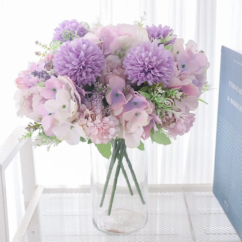 30cm Artificial Flower Peony Silk Hydrangea For Vase Fake Floral Bride Bouquet Wedding Home Living Room DIY Christmas Decoration
