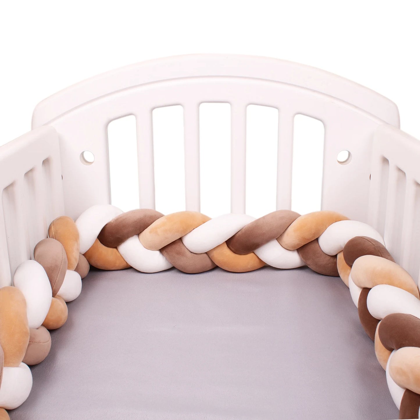 1-4M Newborn Baby Crib Bumper Cot Protector Infant Bedding Set for Babies Boys Girls Braid Knot Pillow Cushion Room Decor