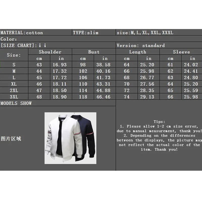 2024 Autumn Men's Casual Zipper Jacket Outdoor Sports Coat Windbreaker Jacket Fashion Casual Long Sleeve Slim Sweat Jacket