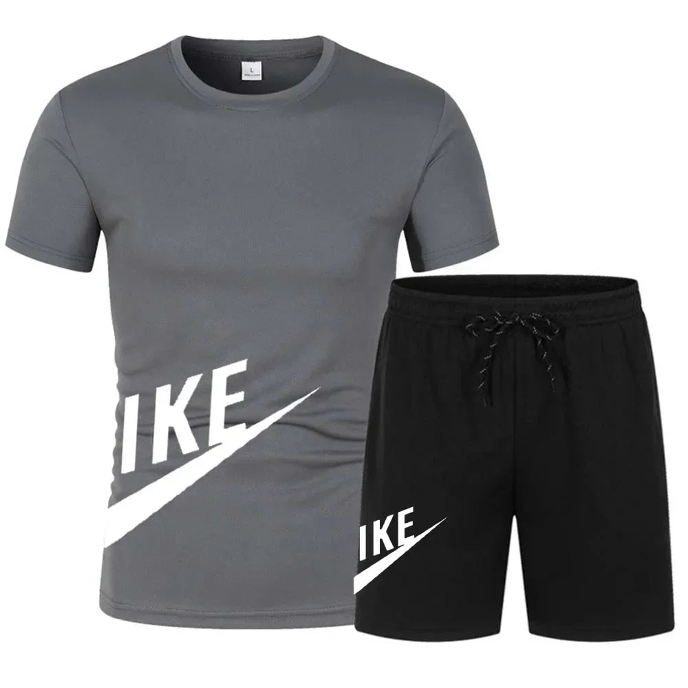 Summer men's suit fashion Korean sportswear men's short sleeve T-shirt + sports shorts suit men's casual men's wear