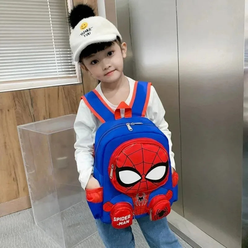 Spiderman Backpacks Super Heroes Student School Bag Cartoon 3d Stereo Kindergarten Backpack Children's Travel Bag Birthday Gift