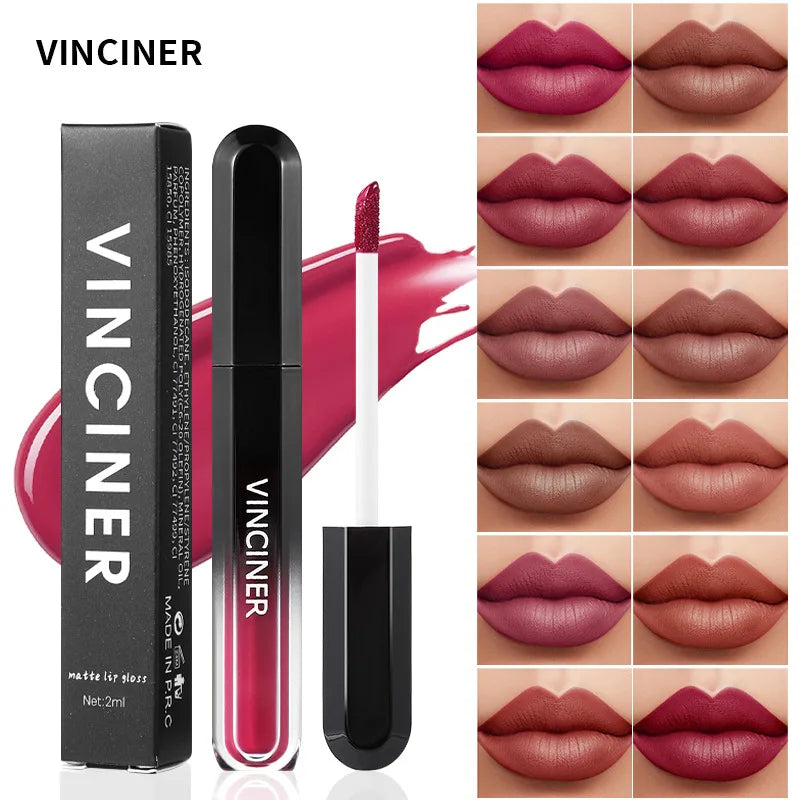 VINCINER 12 Color Matte Lip Gloss Velvet Texture Waterproof Lasting No Fading Fashion Liquid Lipstick Easy To Apply Cosmetics 2g